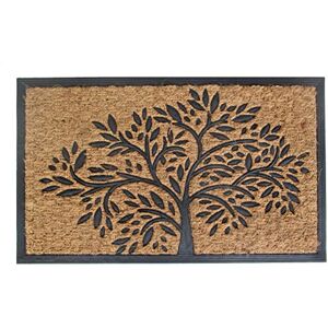 EHC Infinity Tree Environmentally Friendly Natural Coir & Rubber Backed Door Mat for Indoor and Outdoor, Non-Slip, Dirt Trapper, Durable Rubber Mat, for Front Door, Hallways, Entrance, 45 x 75 cm