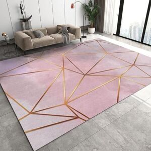 Generic Kids Play Rug 140 X 200 Cm Washable Kids Area Rugs For Boys Bedroom Non-Slip 3D Pink Rectangle Geometry Carpet Durable Living Room Mat Rug For Playroom Children Bedroom Boys Decor -0C7M/U1P8-3