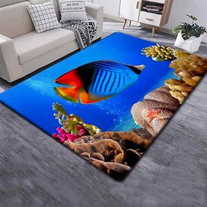 Generic Printing Carpet, 3D Printed Undersea Life Ocean Fish Non-Slip Area Rugs Hall Kitchen Bedroom Living Room Rug Mat - Carpet Floor Decorative Easy Clean 140 X 200 Cm -1U4O-P7F2-2