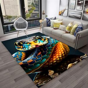 Generic Living Room Rug 3D Python Venomous Snake Printed Floor Mat Bathroom Foot Mat Area Rug Teenage Bedroom Decorative Game Room Mat, 140 X 200 Cm / 55.11 X 78.74 Inches - Polyester Soft Touch Easy -0Y2U/P1