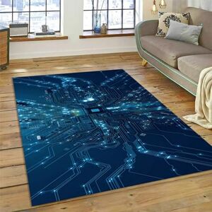 Generic 3D Printed Mat Rugs Anti-Slip Rug Carpet Home Decoration Print Bedroom Non-Slip Floor Rug Sci-Fi Chip Circuit Board - Polyester Soft Touch Easy Clean 140 X 200 Cm -8D9U+K1P7-6