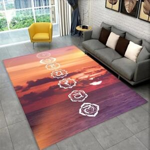 Generic Area Rug, 3D Printed Yoga Meditation Anti-Skid Carpet Used For Bedroom, Living Room, Children'S Room, Home Decoration Carpet - Easy To Clean 140 X 200 Cm -2D5P+Q0U4-8