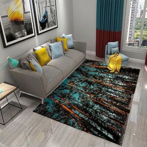 Generic Virgin Forest Trees Nature Landscape Rug Living Room Rug Bedroom Rug Kids Rug 3D Printed Soft Flannel Rug 140 X 200 Cm / 55.11 X 78.74 Inches - Polyester Soft Touch Easy Clean -2U8P/N0G1-1+W6D0-9