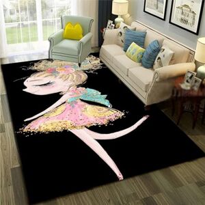 Generic Rugs 3D Girls Living Room Rug Non Slip Cartoon Cute Ballerina Girl Bedroom Rug Foldable Soft Floor Carpet For Teen Girls Bedroom Playroom Nursery Room 140 X 200 Cm / 55.11 X 78.74 Inches -0U3K/P5Q7-4+