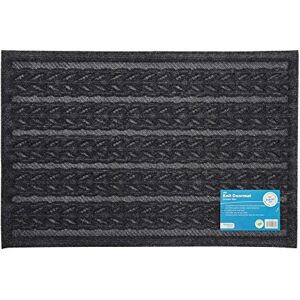 JVL Knit Design Scraper Cable Door Mat, Charcoal, 40 x 60 cm