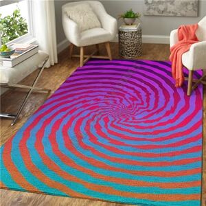 Generic Psychedelic Swirl Abstract 3D Printed Floor Mats Non-Slip Doormat Carpet Printing Rugs For Living Room, Bedroom, Kitchen, Bathroom 140 X 200 Cm - Polyester Soft Touch Easy Clean -1U2F7E0M9U6I8T2P3R7X2