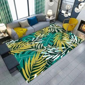 Generic Rug For Boys Room 140 X 200 Cm / 55.11 X 78.74 Inches Washable Rugs Non-Slip 3D Printed Green Tropical Plant Leaves Banana Leaves Carpet For Boys Girls Teens Bedroom Living Room Decor -3P9U6W7S0S1M5S6