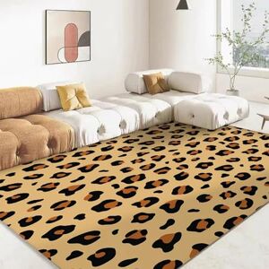 Generic Area Rugs Living Room Carpet Foldable Non-Slip For Bedroom Washable 140 X 200 Cm / 55.11 X 78.74 Inches Stylish Leopard Print Animal Fur Rug Mat Kitchen Hallway Office Carpet Rugs, With Dura -7U8P2J1