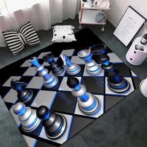 Generic Rugs 3D Girls Living Room Rug Non Slip Chess Board Bedroom Rug Foldable Soft Floor Carpet For Teen Girls Bedroom Playroom Nursery Room 140 X 200 Cm / 55.11 X 78.74 Inches -2B9S7H4N3U7H1A4F7P6U7H8G7Q6J