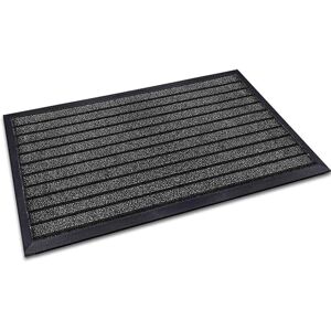 Rugs Inn Dirt Trapper Rubber Door Mat Outdoor - Grey, 45 x 75 cm - Heavy Duty Non Slip Waterproof and Washable Strong PVC Backing Floor Mat for Entrance