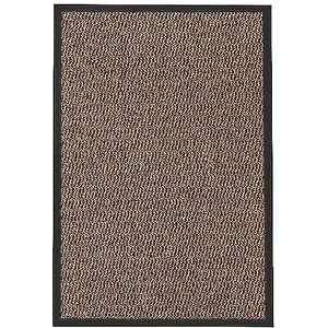 KAV Washable Door Mat Dirt Trapper - Durable Non-Slip Door Mats Indoor - Perfect Dust Absorbent Rug for Home, Kitchen, Office- (40x60) cm, (1.31 x 1.97) ft - Brown/Black