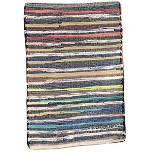 Sansar 100% Recycled Cotton Chindi Rug Multi Coloured Stripes (80 x 150cm (2.6 x 4.9 ft))