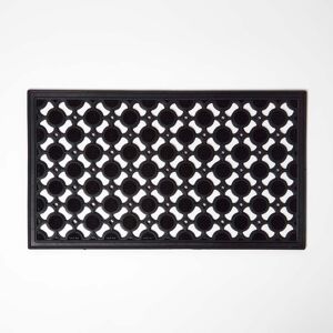 Homescapes Black Wrought Iron Effect Rubber Doormat 70 x 40 cm