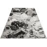 Rio Rooker Blaze Tufted Black/Grey Rug white 220.0 H x 160.0 W x 0.8 D cm