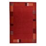 Theko Royal Nepali Hand Tufted Wool Red Rug red/white 160.0 H x 90.0 W x 1.0 D cm