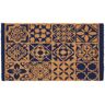 THE RUGS Coir Doormats Tile Design Mats Blue 40X70 cm - 140