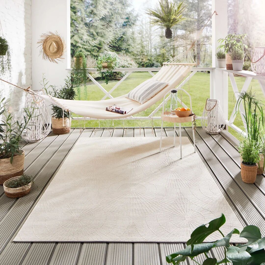 Mistana Flatweave Indoor/Outdoor Carpet Kocher in Beige white 200.0 W x 0.5 D cm