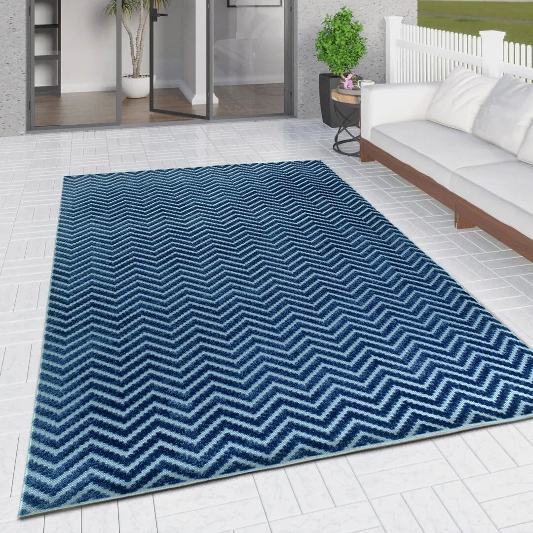 Photos - Area Rug Gracie Oaks Nathan Blue Rug blue/white 157.5 H x 115.0 W x 1.0 D cm