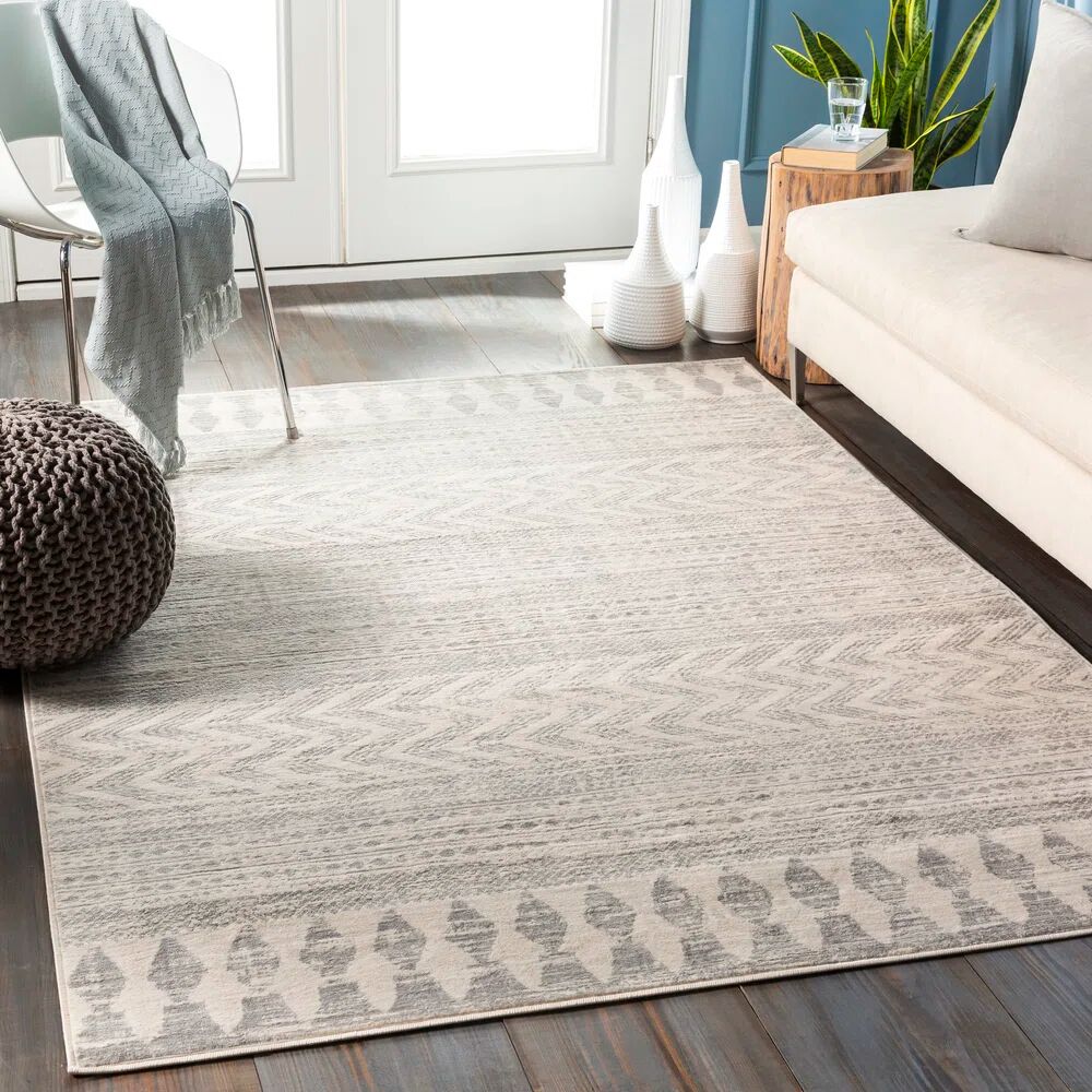 Mistana Grey/Off-White Rug black/gray/white Runner 80cm x 220cm