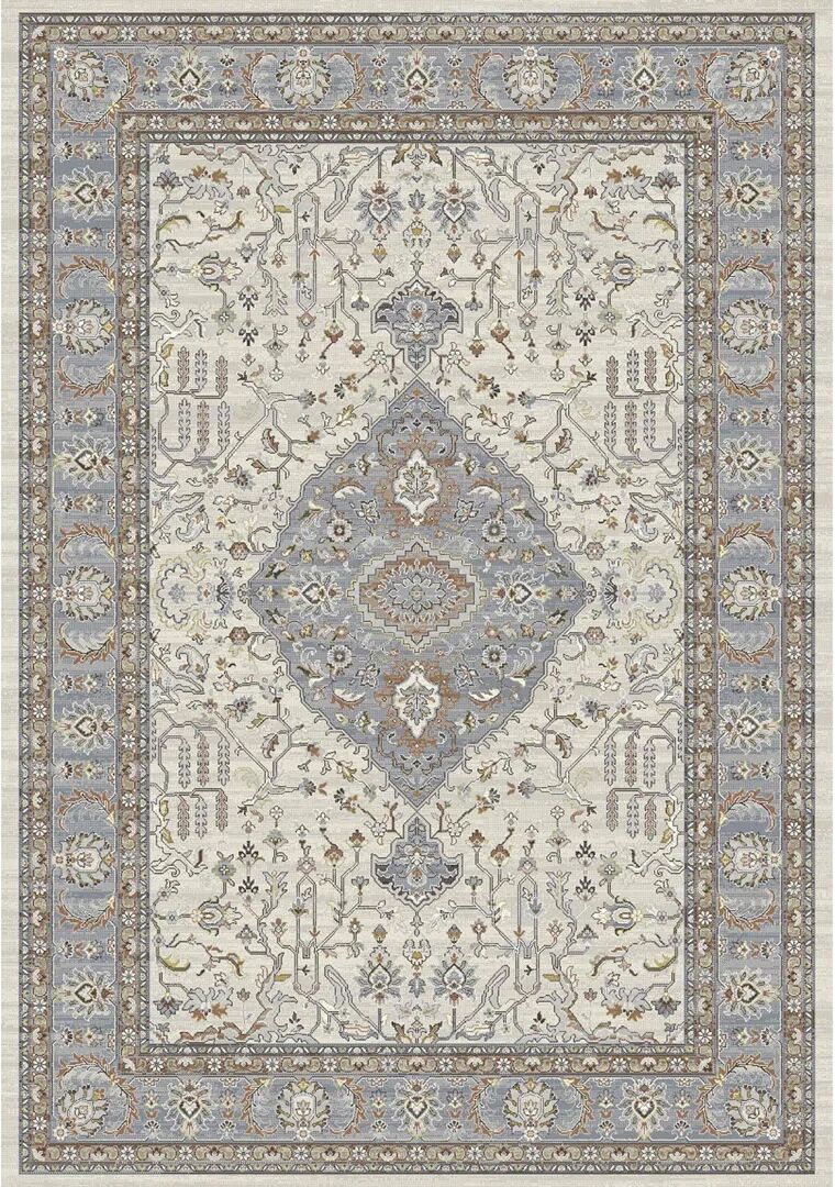 Photos - Area Rug Lily Manor Meeks Power Loom Cream/Blue/Beige Rug blue/white 290.0 H x 200.