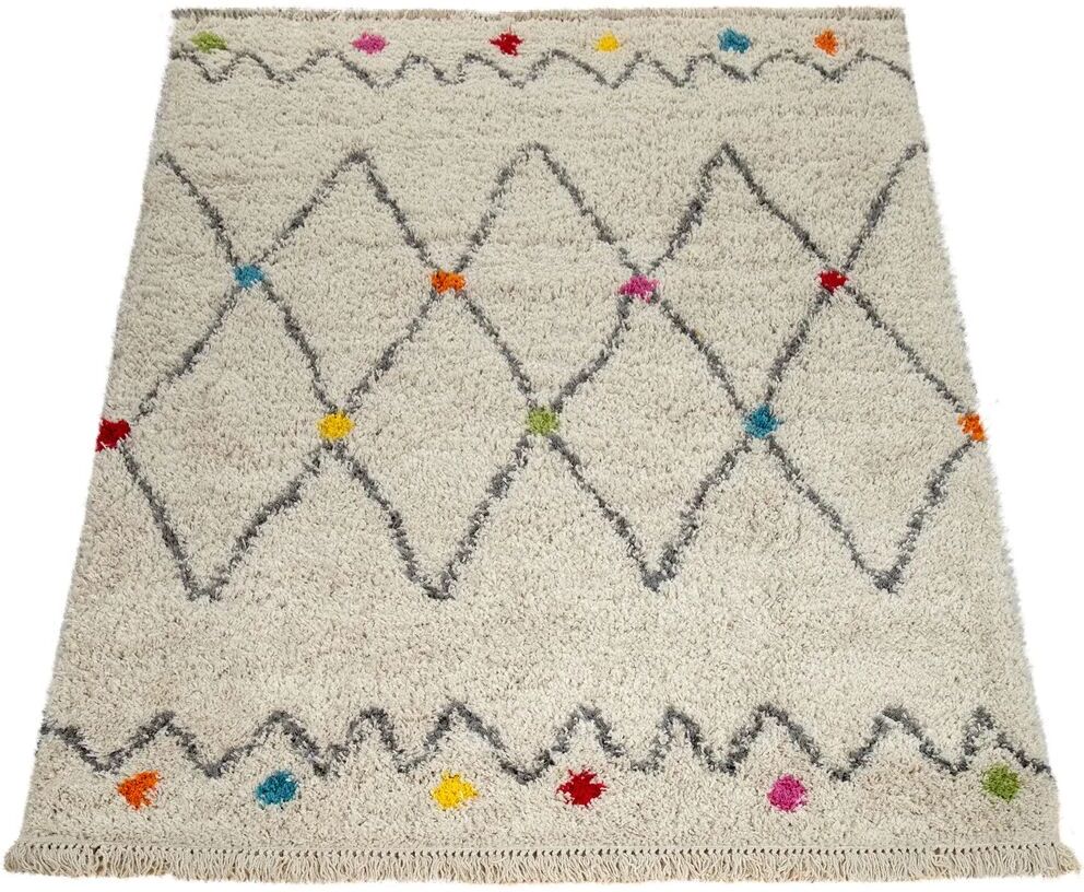 Mistana Tomita Shaggy Beige/Grey Rug gray/white 200.0 W x 3.5 D cm