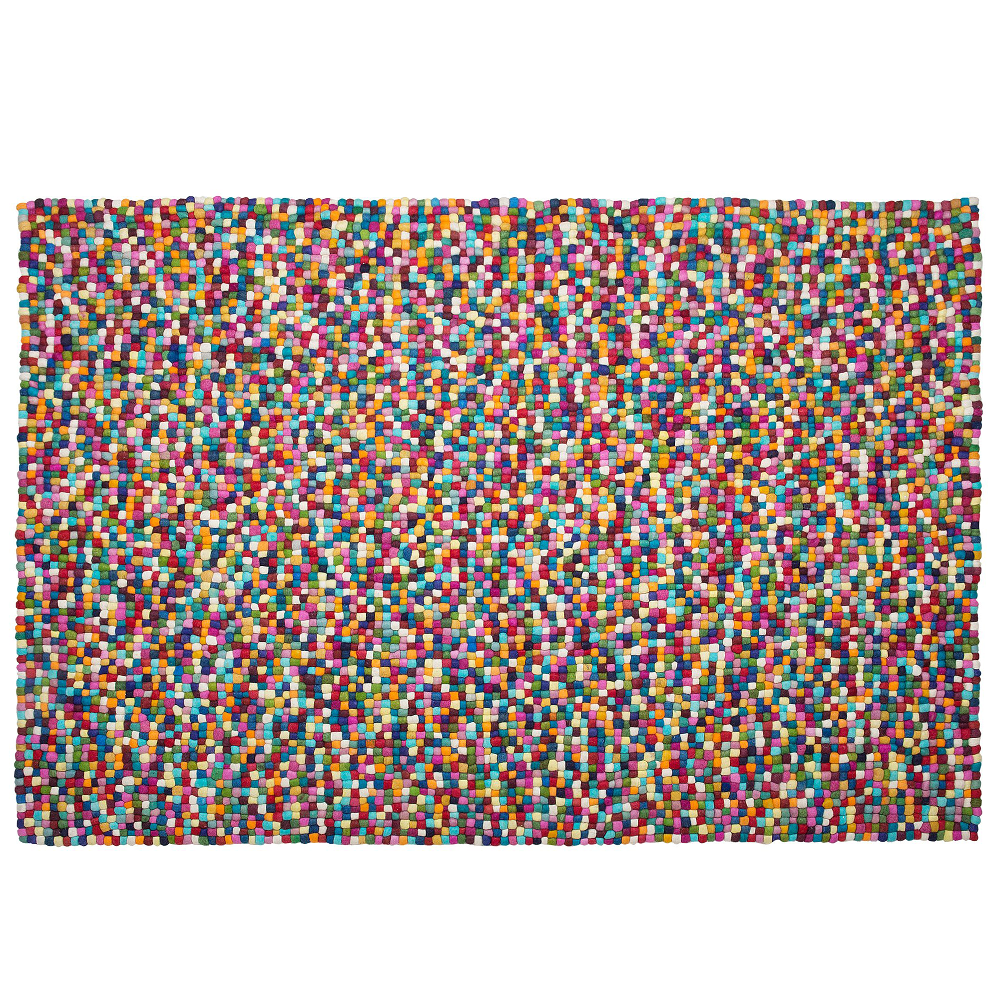 Beliani Area Rug Multicolour 160 x 230 cm Wool Felt Ball Hand-Woven