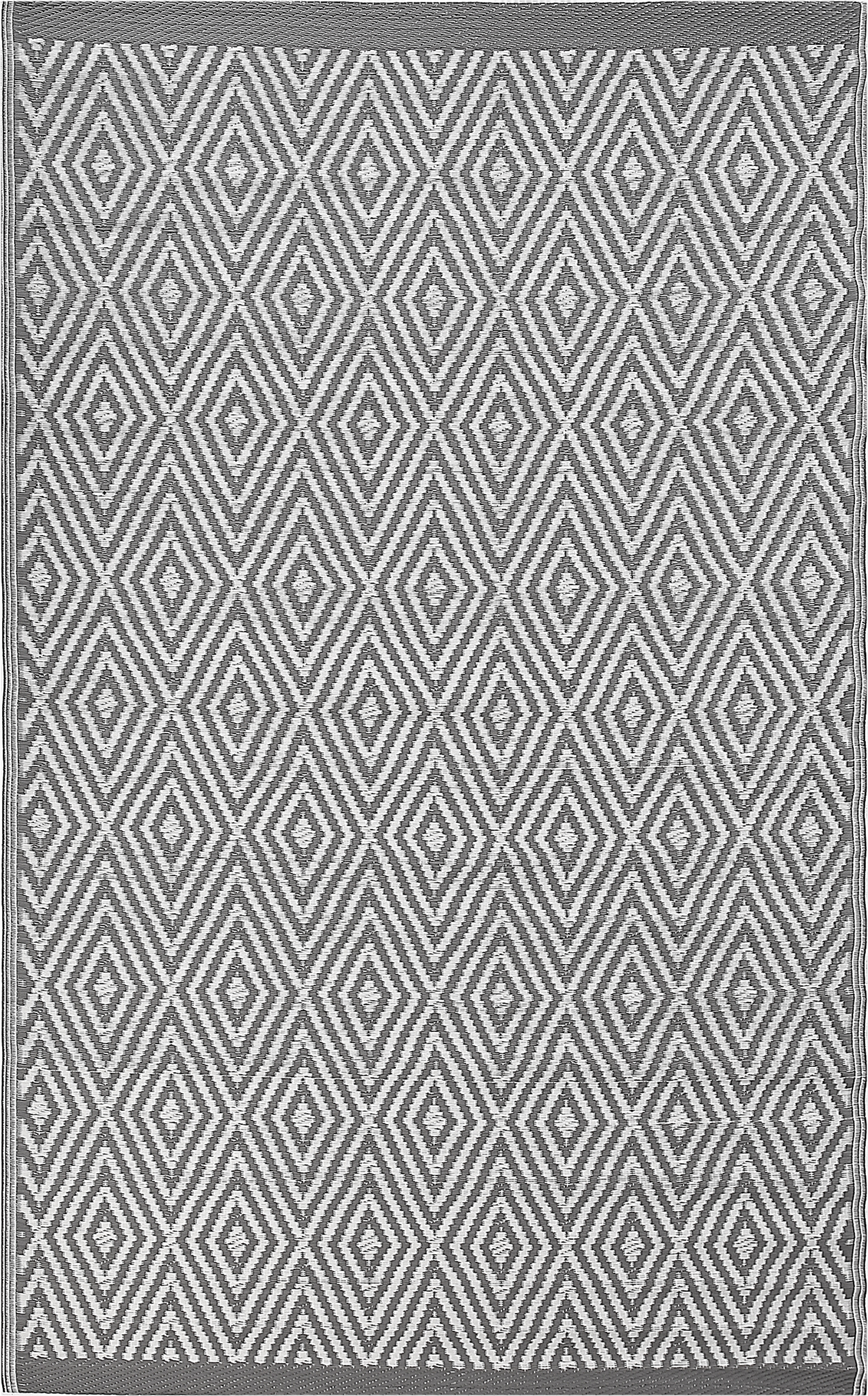 Beliani Outdoor Indoor RugLight Grey PP 120 x 180 cm Geometric Pattern