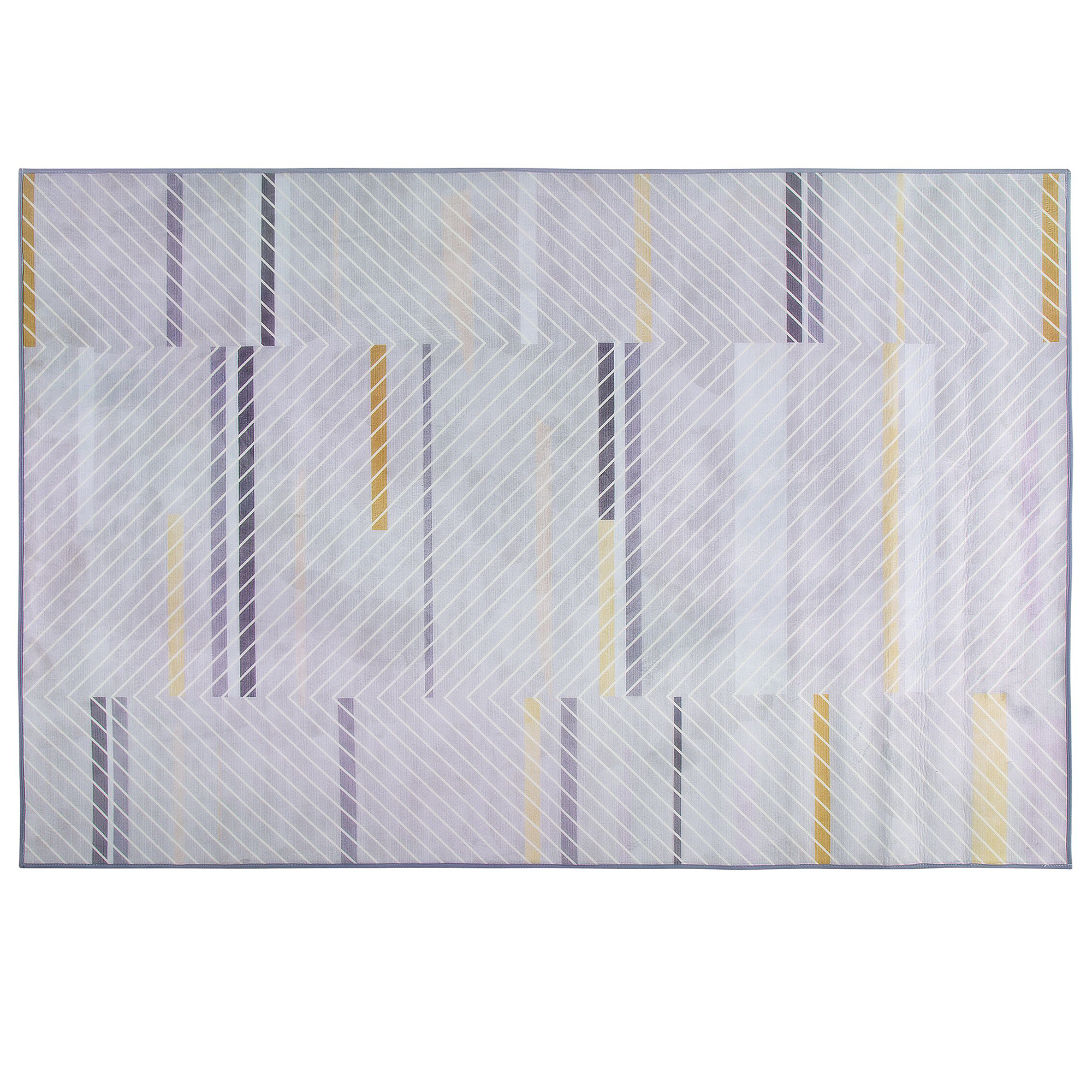 Beliani Rug Grey Polyester 140 x 200 cm Low Pile Modern Abstract Pattern
