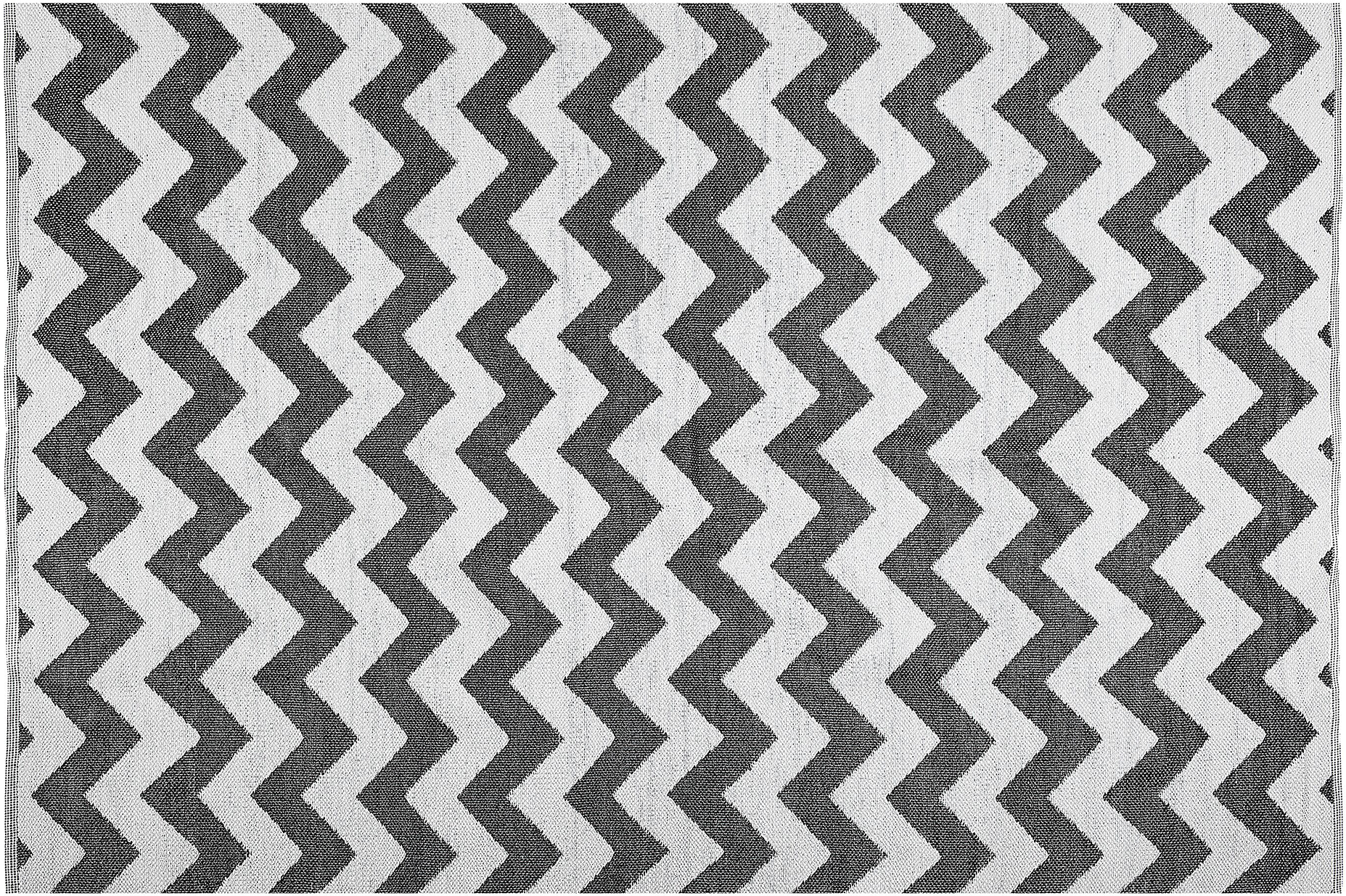 Beliani Area Rug Black White Fabric 160 x 230 cm Indoor Outdoor Zigzag Eclectic