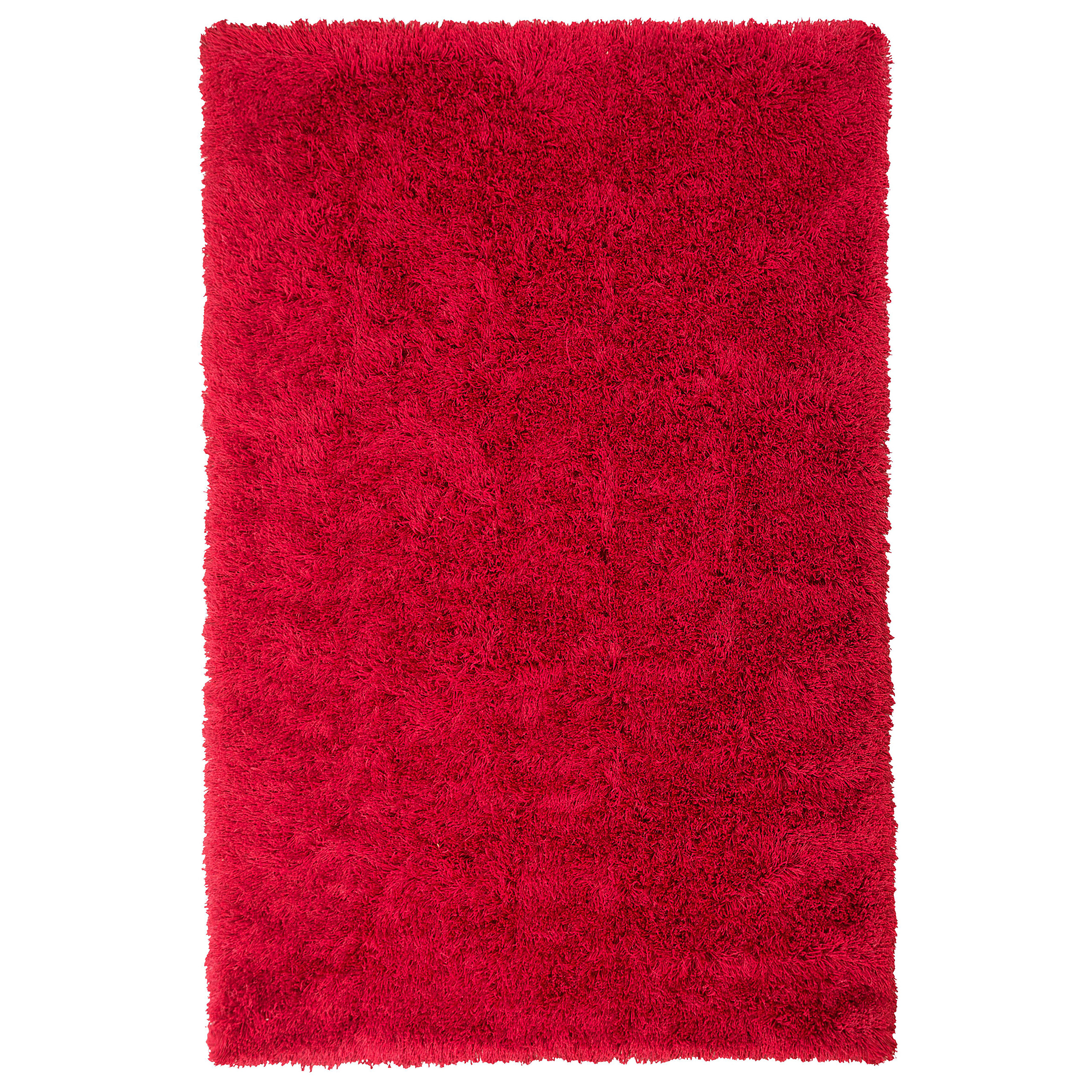 Beliani Shaggy Area Rug High-Pile Carpet Solid Red Polyester Rectangular 200 x 300 cm