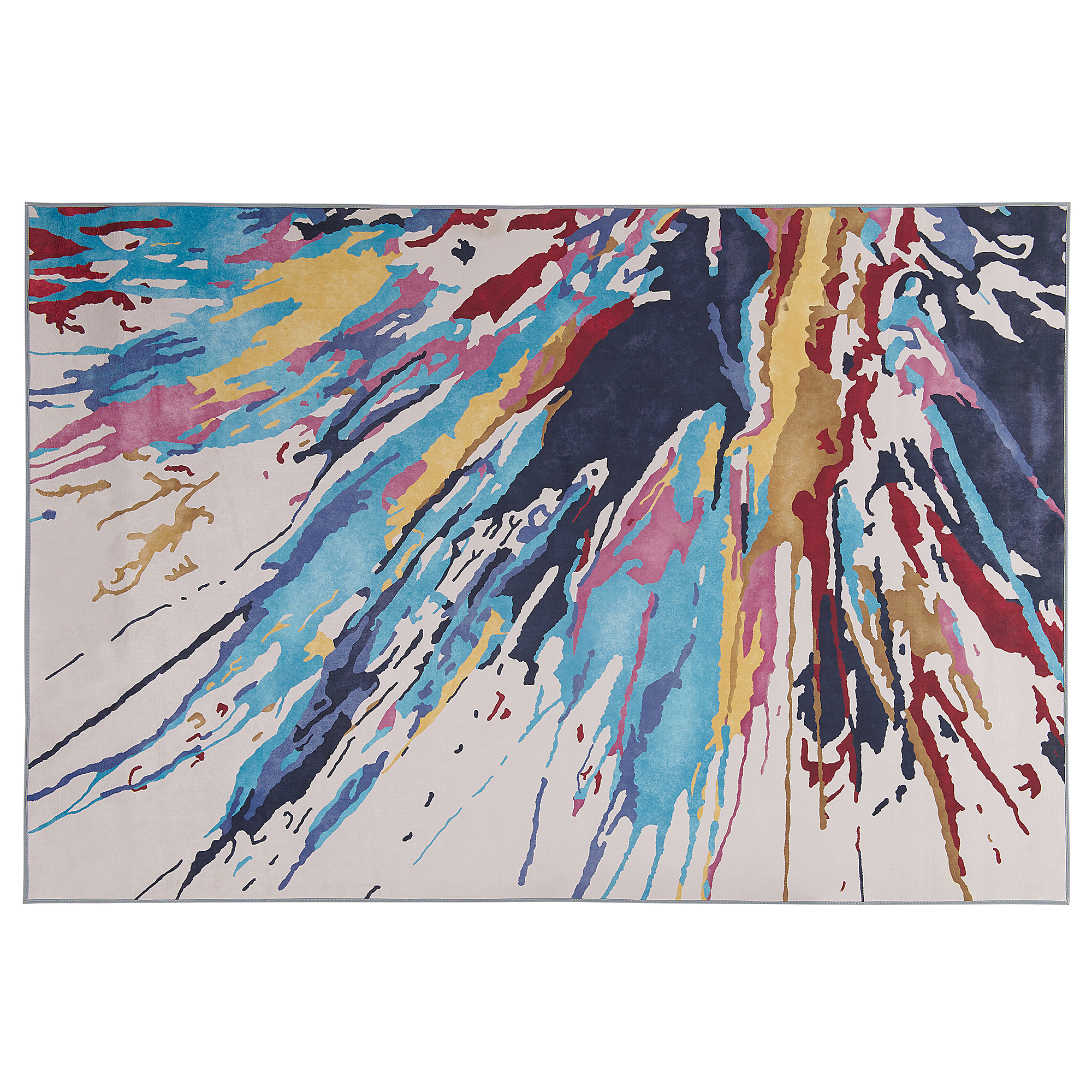 Beliani Rug Multicoloured 140 x 200 cm Abstract Paint Effect Printed Low Pile Modern