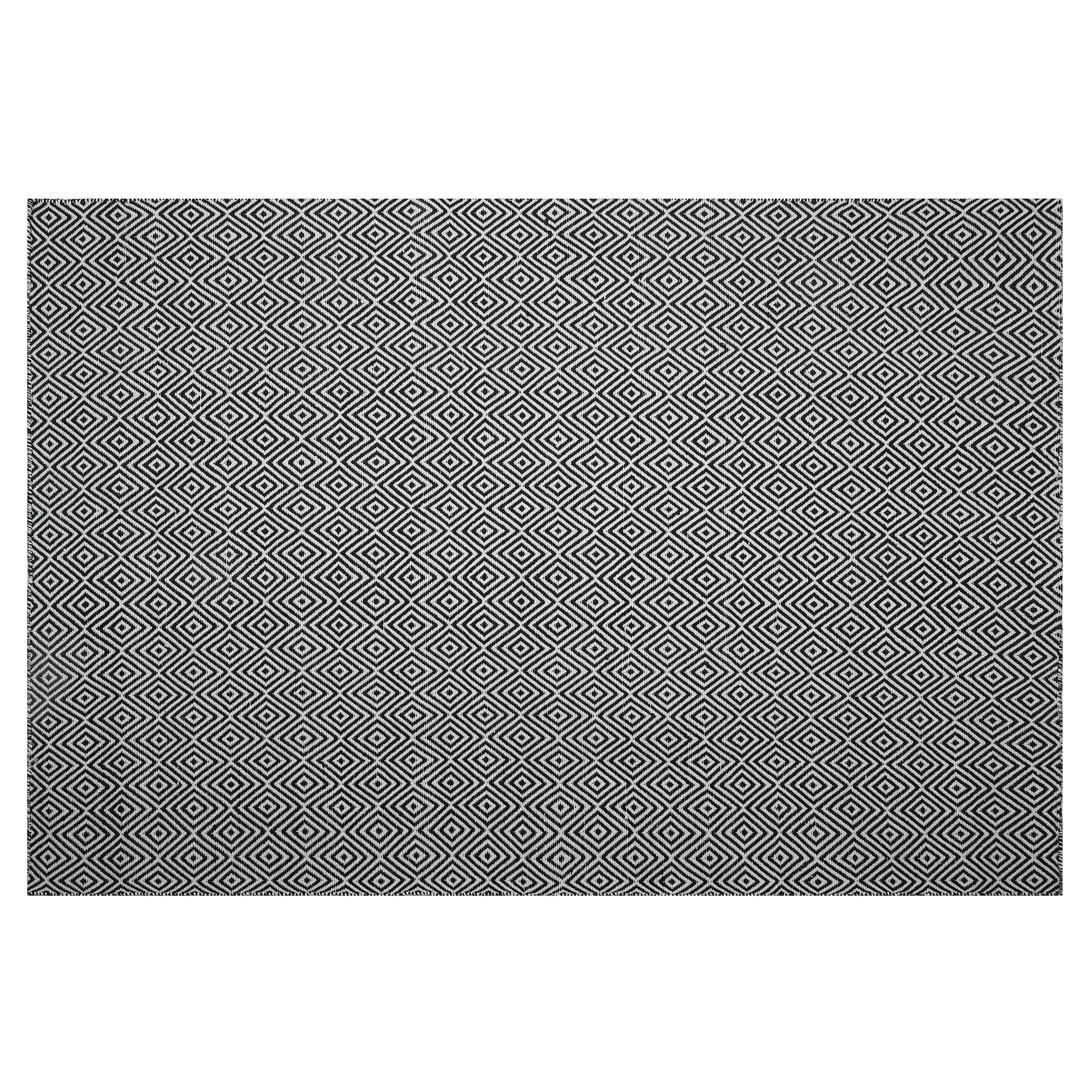 Beliani Area Rug Black White Fabric 140 x 200 cm Indoor Outdoor Modern