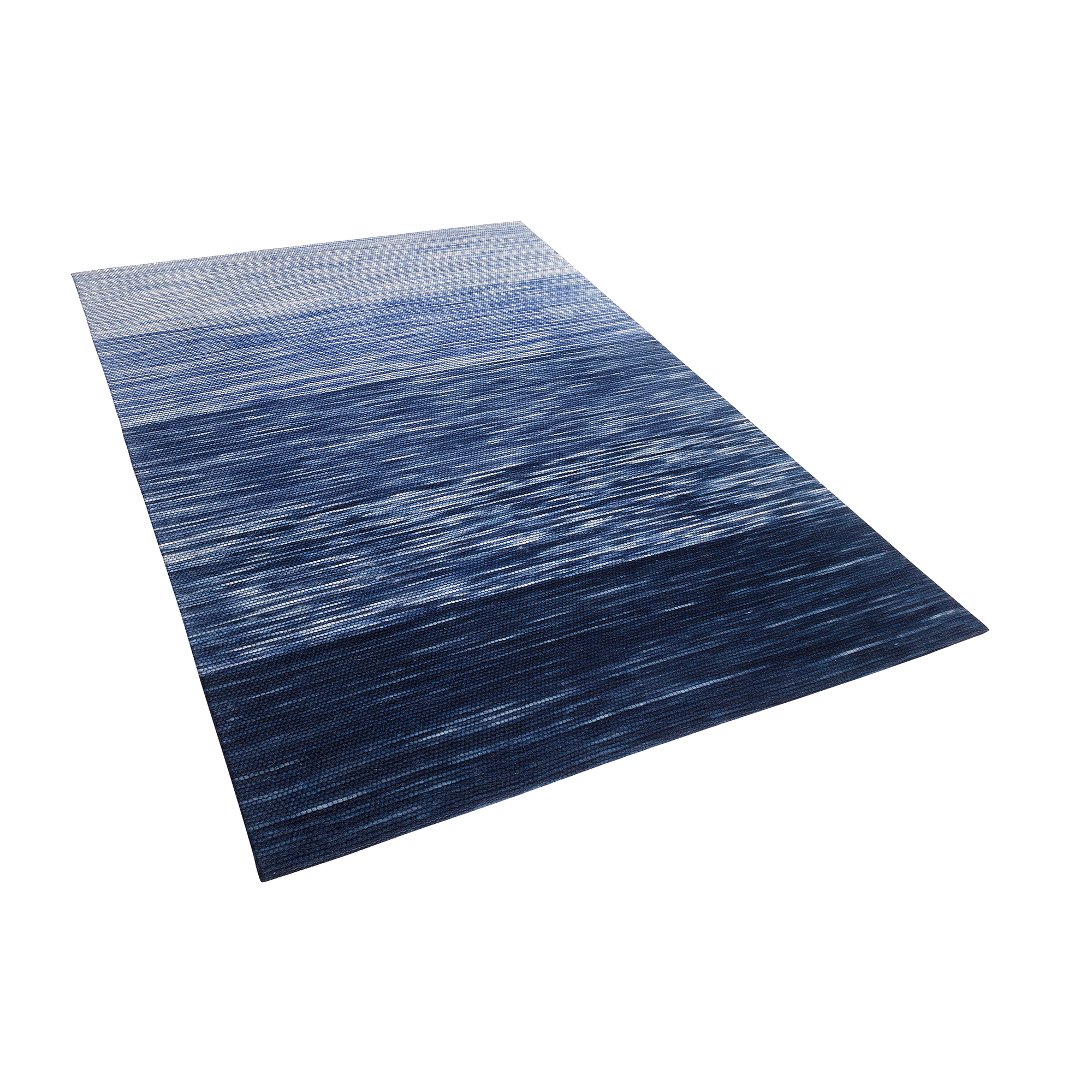 Beliani Rug Blue Wool and Polyester 140 x 200 cm Hand Woven Modern Design