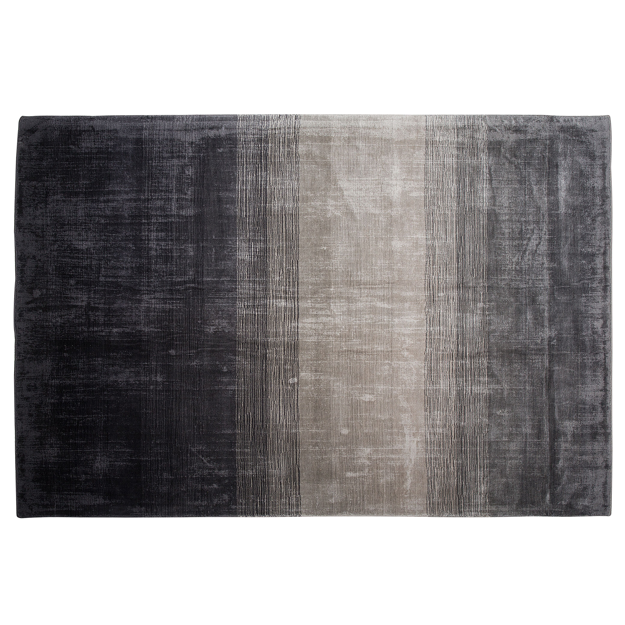 Beliani Rug Grey with Black 200 x 300 cm Ombre Effect Viscose Modern Living Room