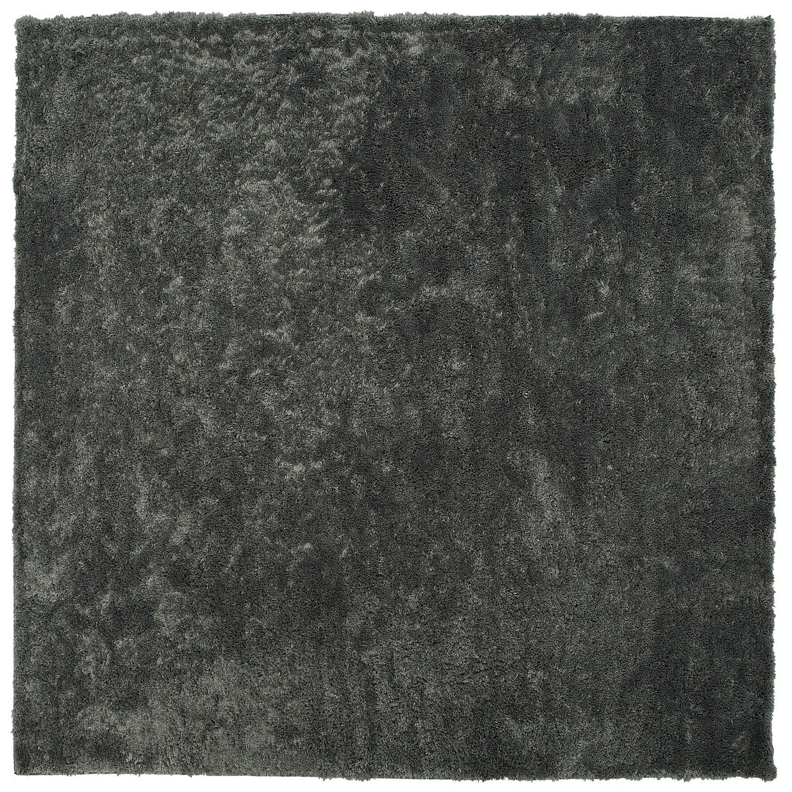 Beliani Shaggy Area Rug Dark Grey Cotton Polyester Blend 200 x 200 cm Fluffy Dense Pile