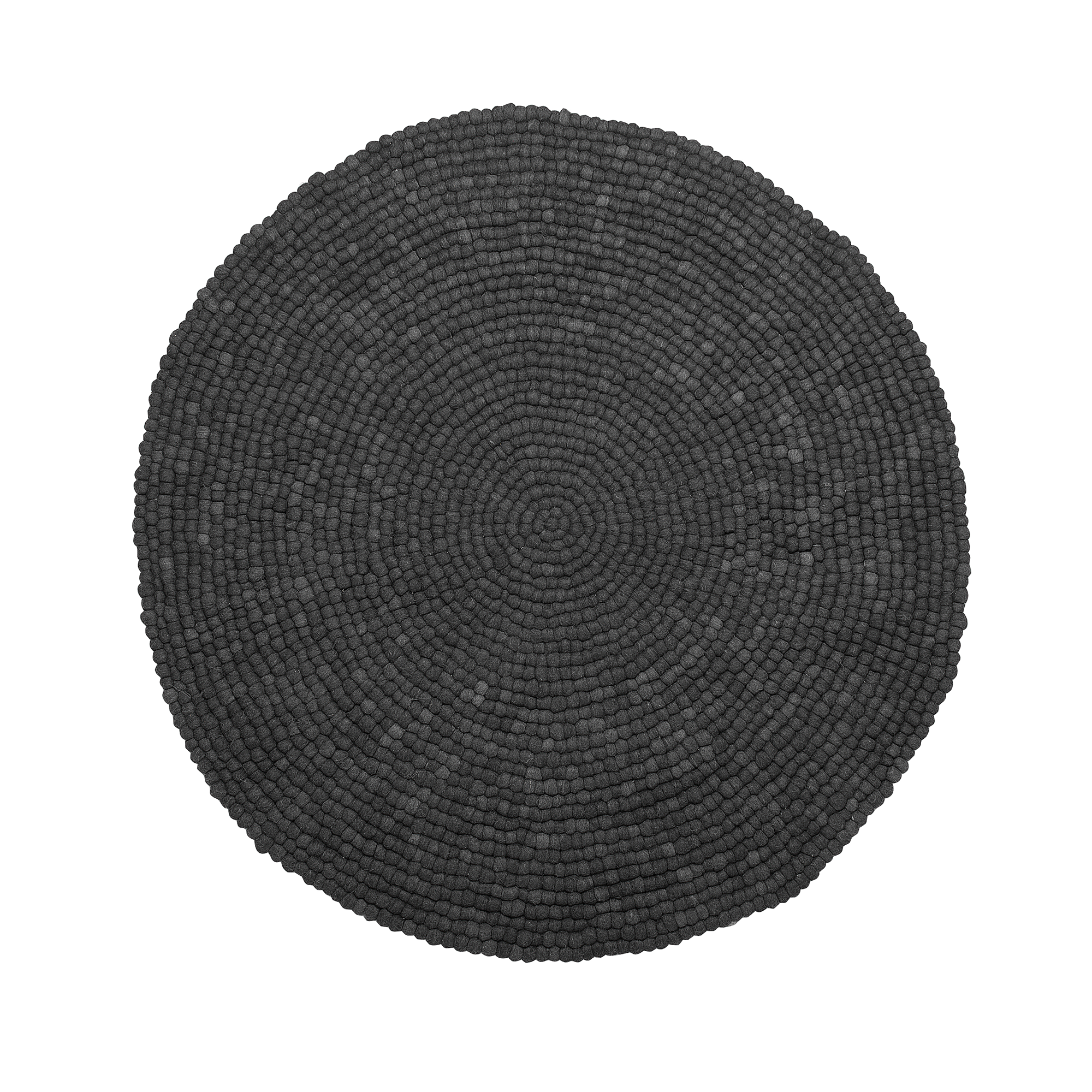 Beliani Area Rug Dark Grey 140 cm Wool Felt Ball Hand-Woven