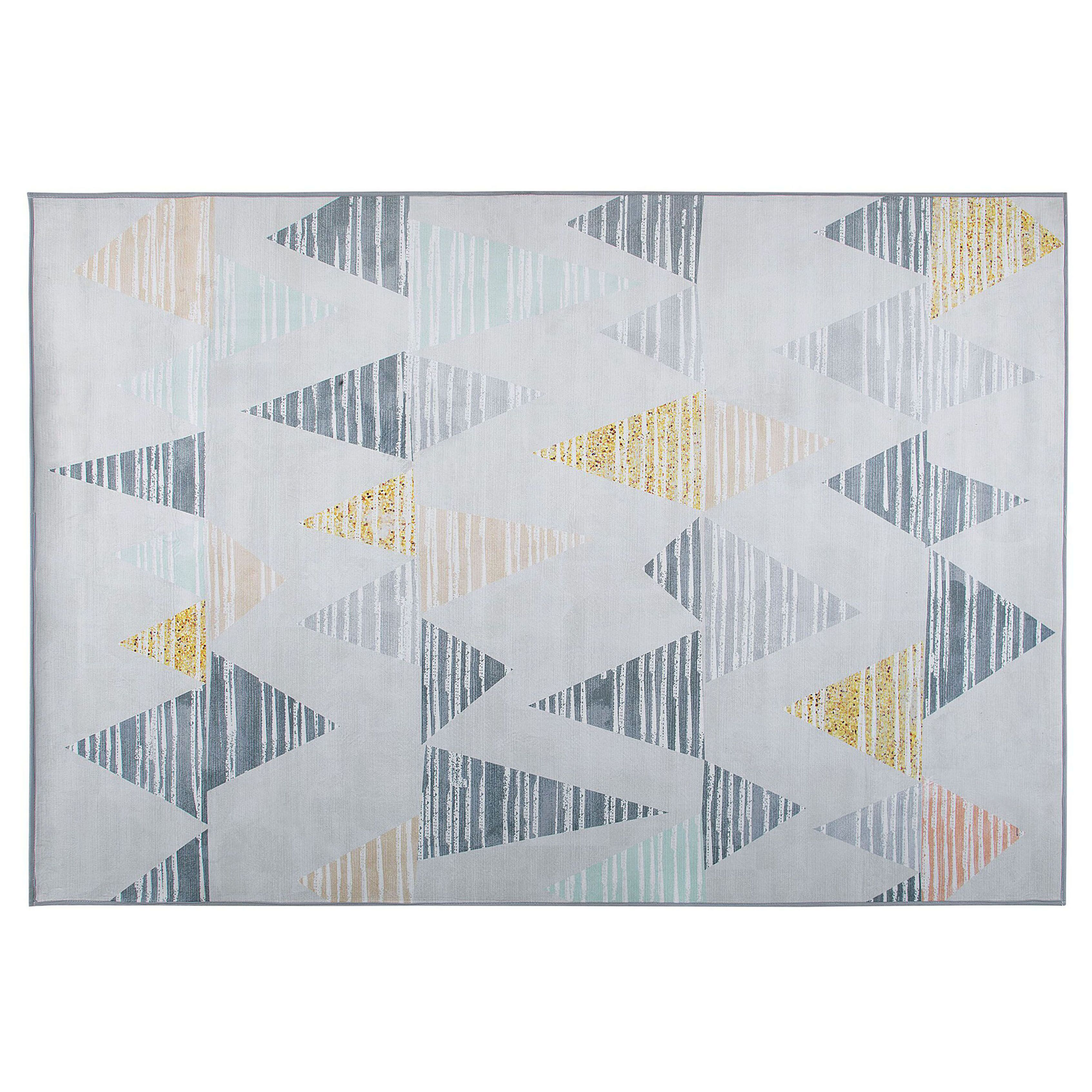 Beliani Area Rug Carpet Multicolour Polyester Fabric Geometric Distressed Pattern Rectangular 160 x 230 cm