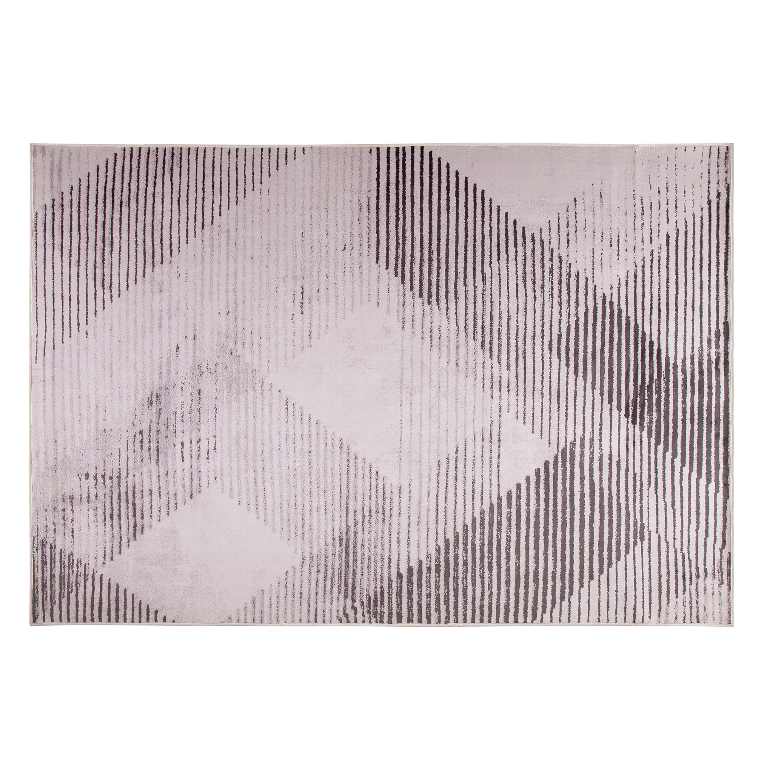 Beliani Rug Pink Polyester 140 x 200 cm Low Pile Abstract Pattern