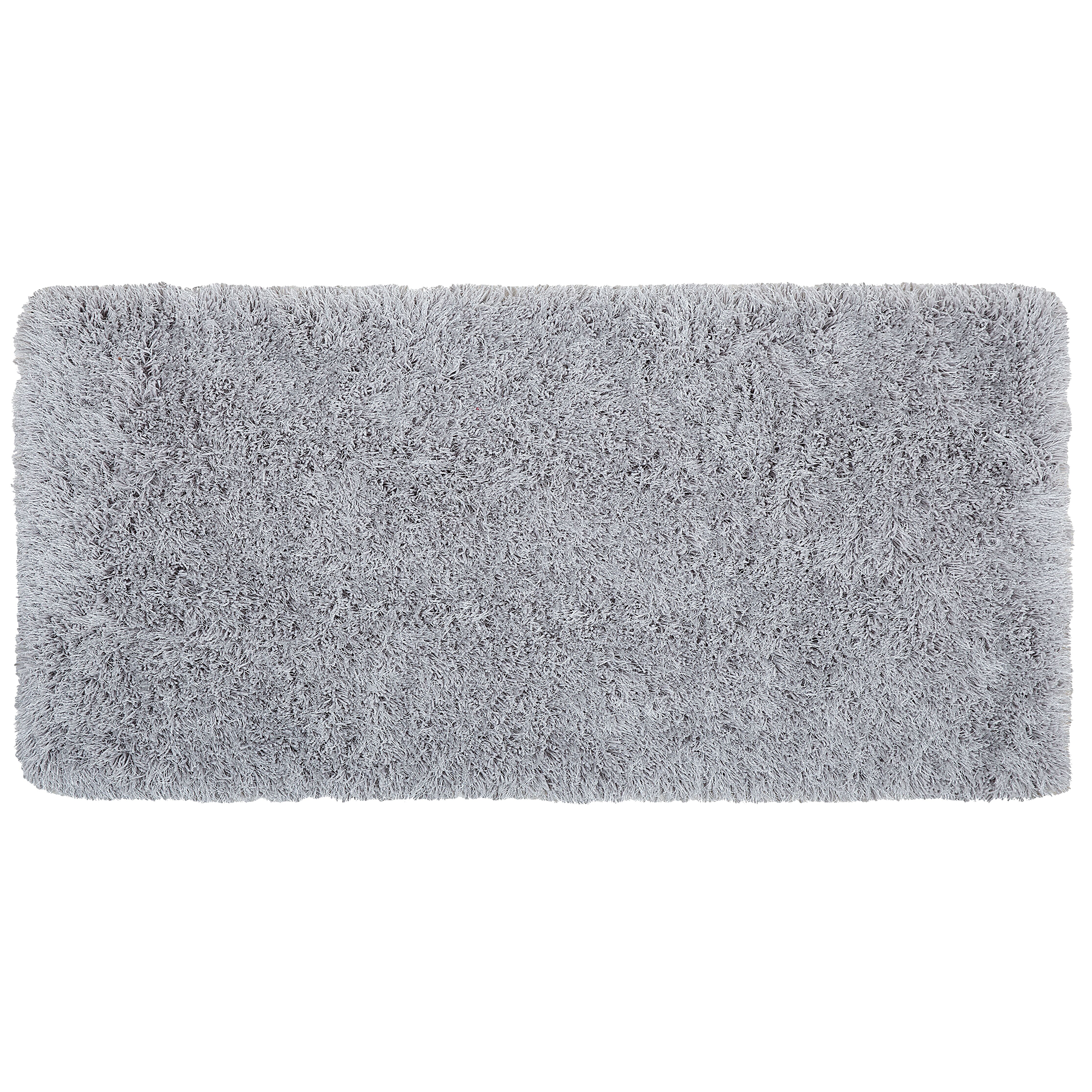 Beliani Shaggy Area Rug High-Pile Carpet Solid Grey Polyester Rectangular 80 x 150 cm