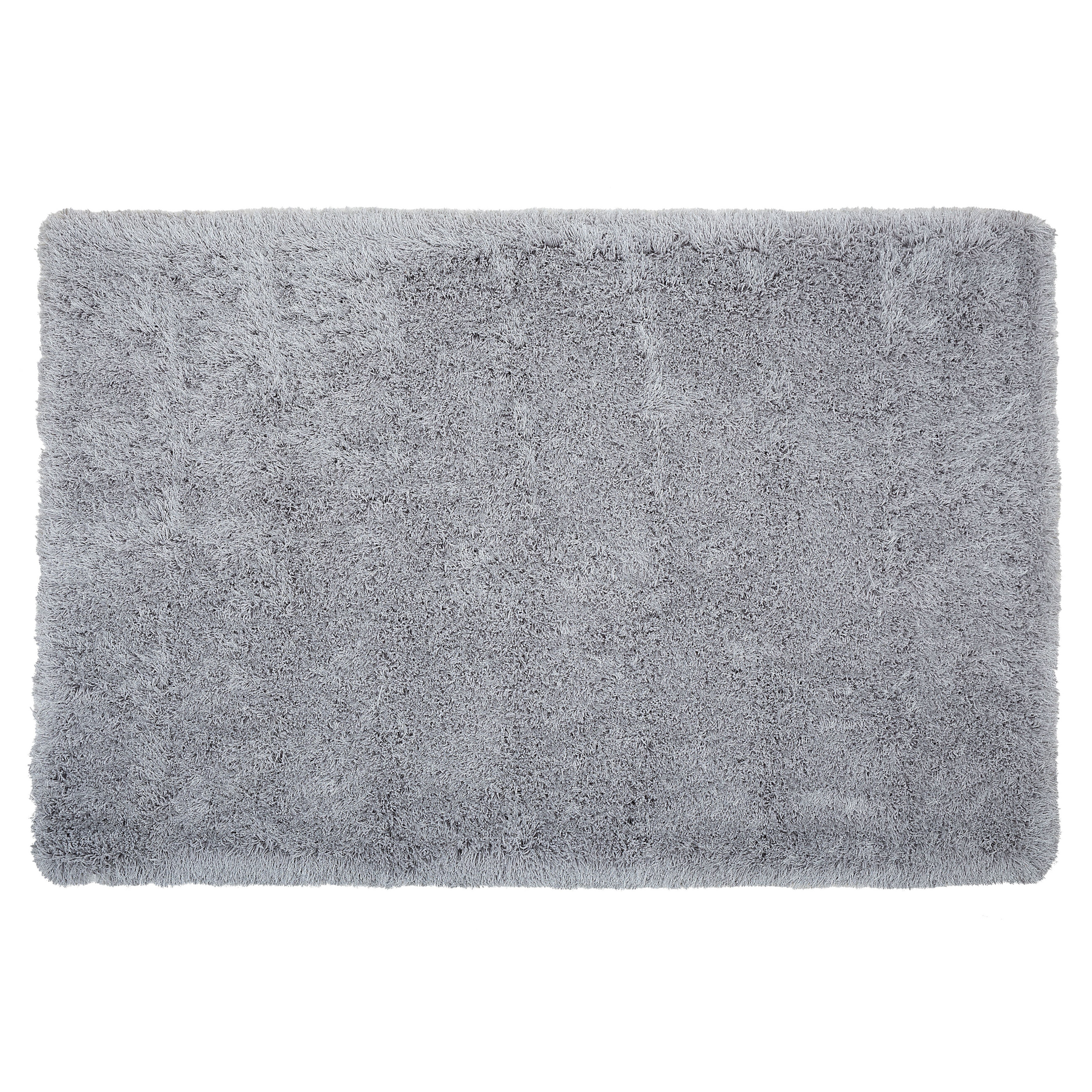 Beliani Shaggy Area Rug High-Pile Carpet Solid Grey Polyester Rectangular 160 x 230 cm