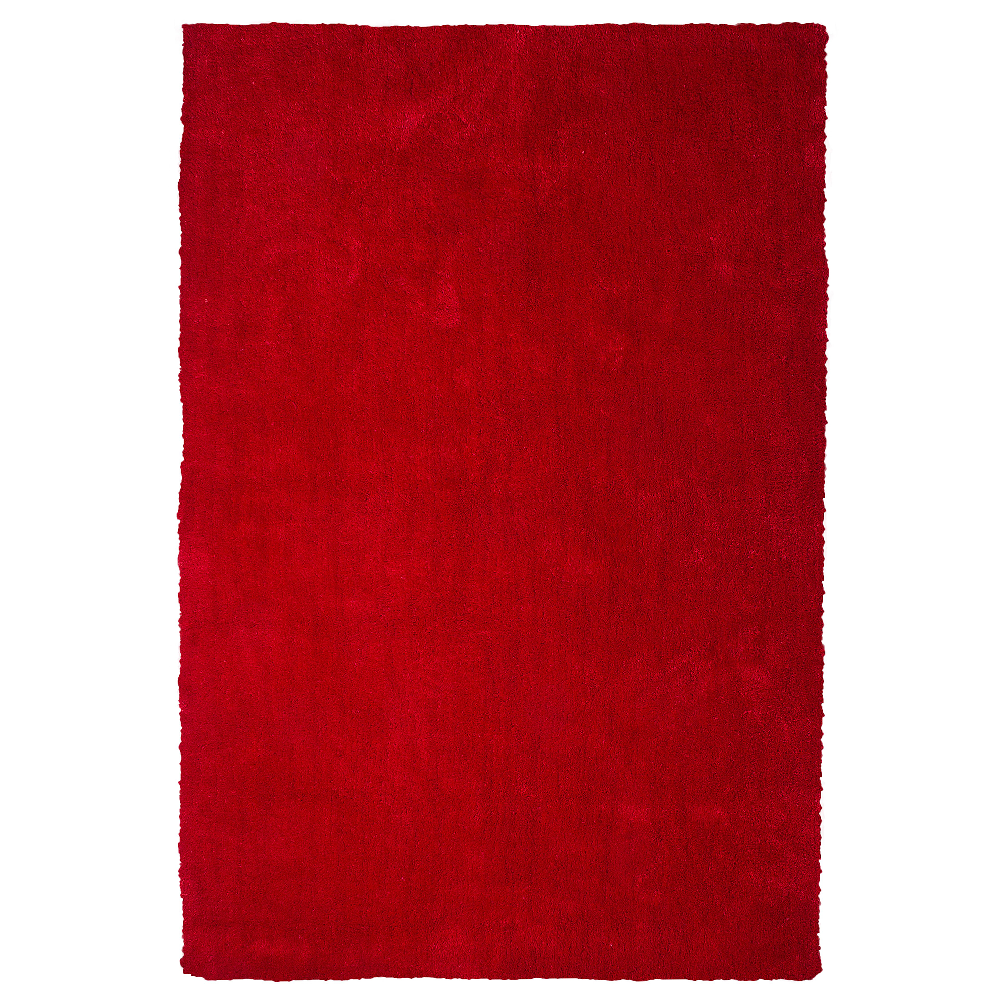 Beliani Shaggy Area Rug Red 140 x 200 cm Modern High-Pile Handmade Tufted Rectangular Carpet