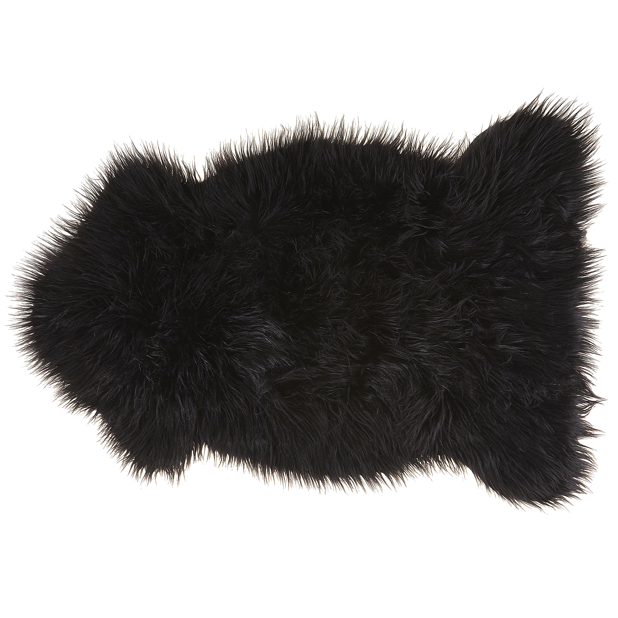 Beliani Faux Sheepskin Rug Black 53 x 88 cm High Pile Rustic