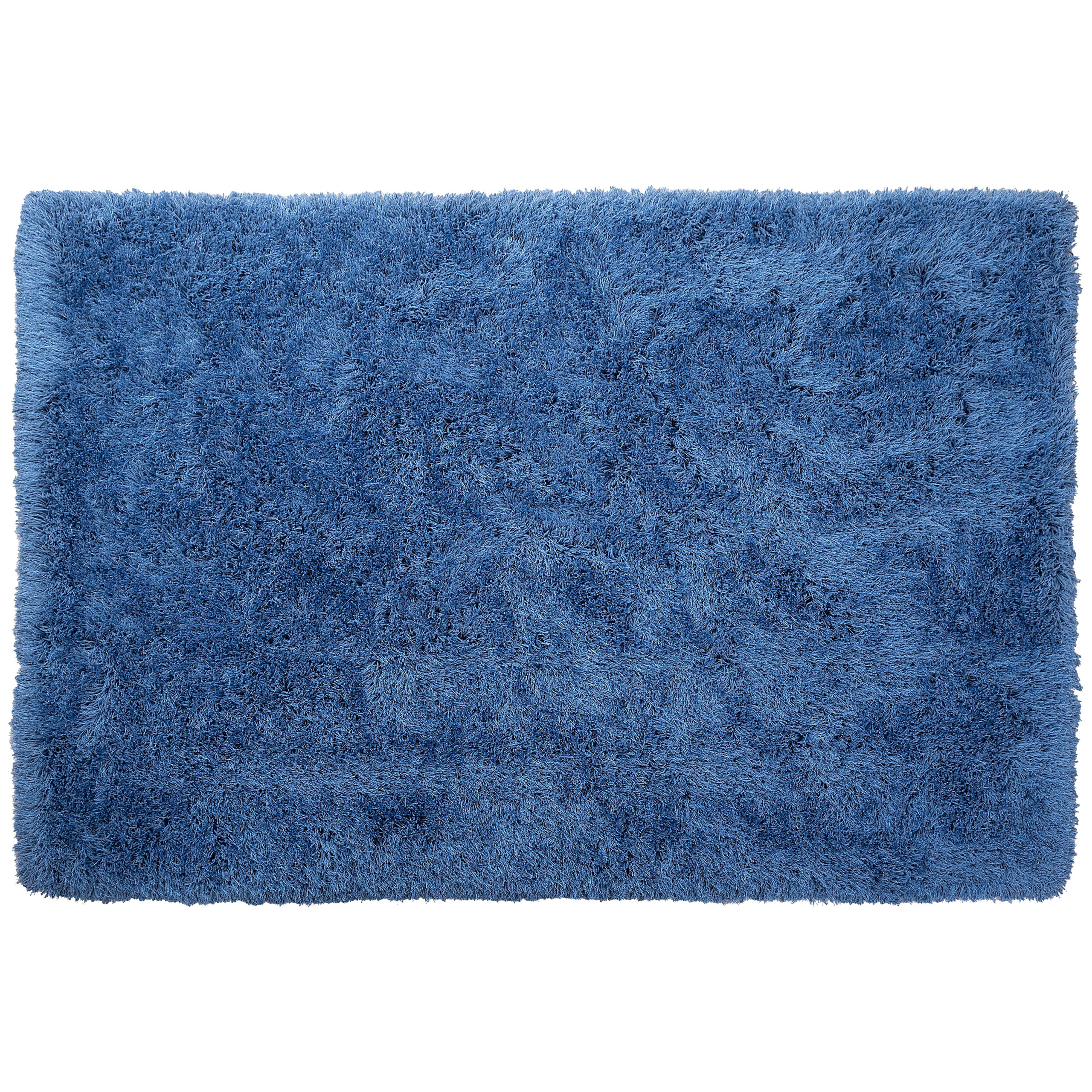 Beliani Shaggy Area Rug High-Pile Carpet Solid Blue Polyester Rectangular 200 x 300 cm