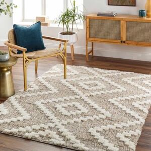 "Rian 5'3"" x 7' Bone/Dark Brown/Cloud Gray/Nutmeg/Dark Gray/Oatmeal/Ivory/Gray/Medium Gray Area Rug - Hauteloom"