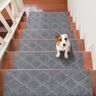 VEVOR Stair Treads, Stairs Carpet Non Slip 9" x 28", Indoor Stair Runner for Wooden Steps, Anti Slip Carpet Soft Edging Stair Rugs Mats for Kids Elders and Dogs, 15 pcs, Gray