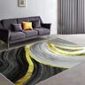 Homary 3'x 5' Art Deco Black & Gold Abstract Area Rug Living Room Carpet with Marble Print
