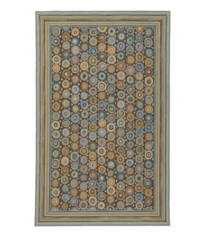 Wool Hooked Rug, Coins Sea Glass Coins 5'x8' L.L.Bean