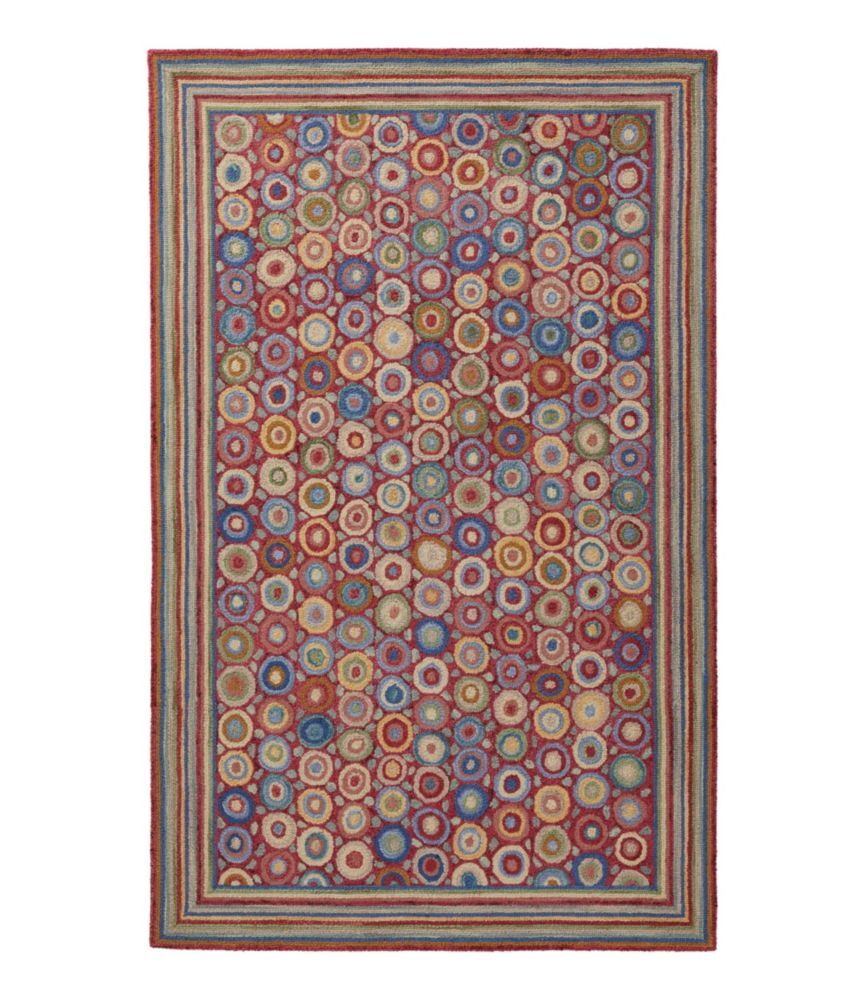 Wool Hooked Rug, Coins Bright Coins 5'x8' L.L.Bean