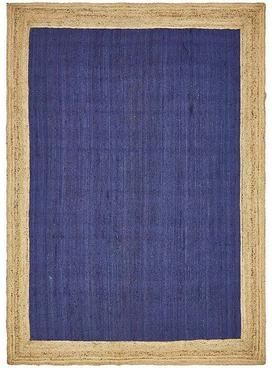 Unique Loom Goa Braided Jute Blend Rug, Blue, 5X8FT OVAL