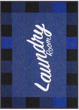 Ottomanson Laundry Room Rug, Blue, 2X5FT OVL